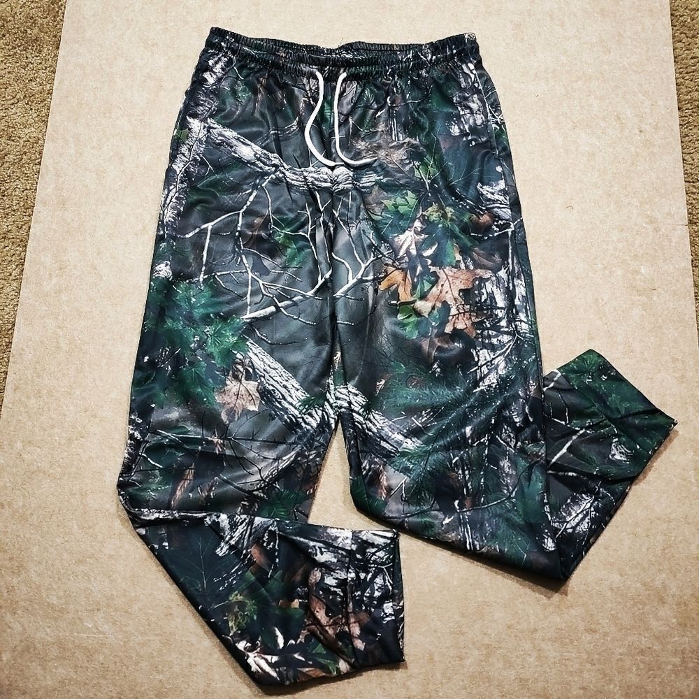Men's Camouflage Drawstring Jogger Hunting Fishing Pants #4